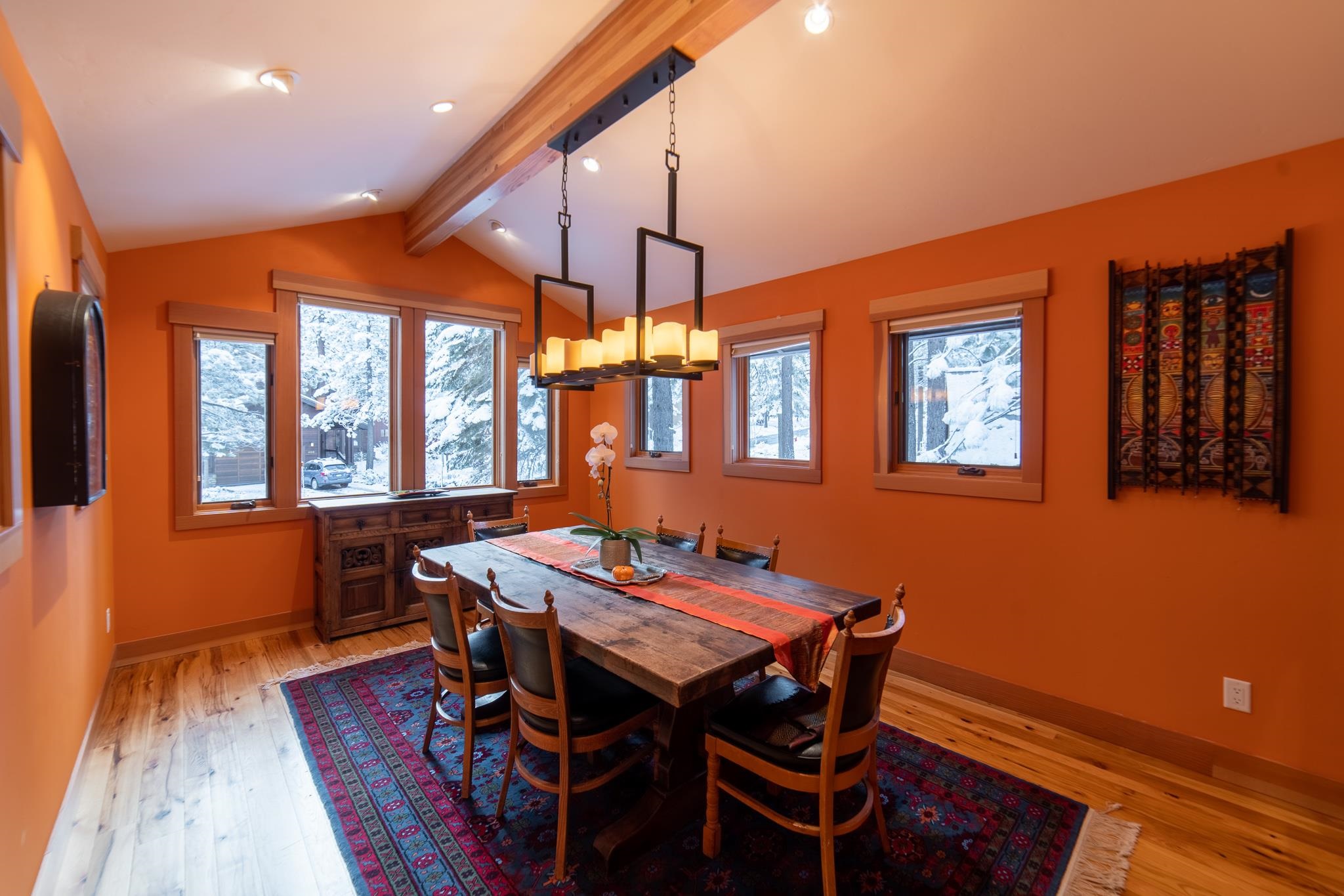 406 Lodgepole Truckee, CA 96161 - Photo 8 of 21 a view of a dining room with furniture window and wooden floor