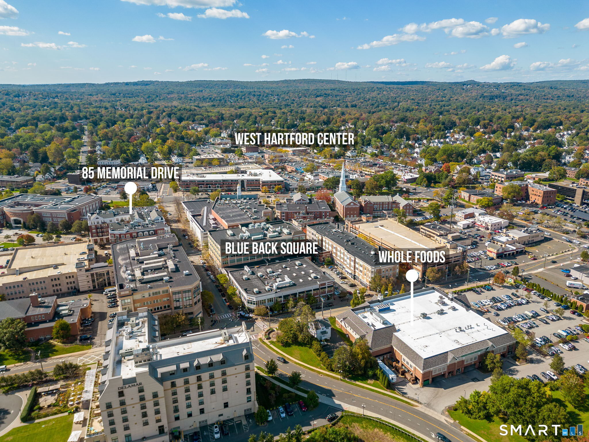 85 Memorial Road, Unit 205 West Hartford, CT 06107 - Photo 35 of 40 an aerial view of a city