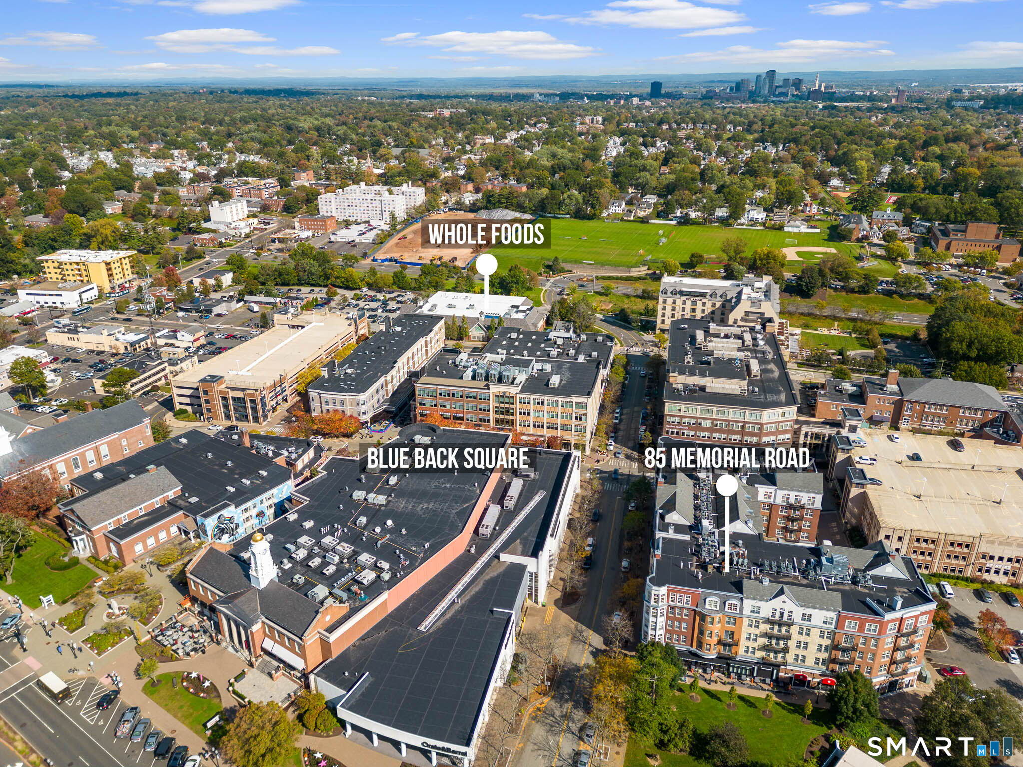 85 Memorial Road, Unit 205 West Hartford, CT 06107 - Photo 36 of 40 an aerial view of a city