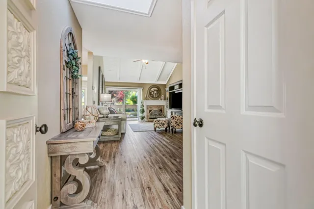 a view of living room and kitchen with furniture