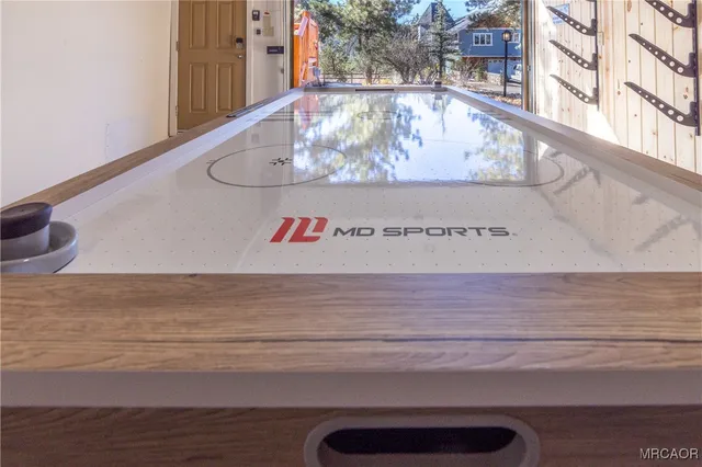 a outdoor space with lots of furniture and shower