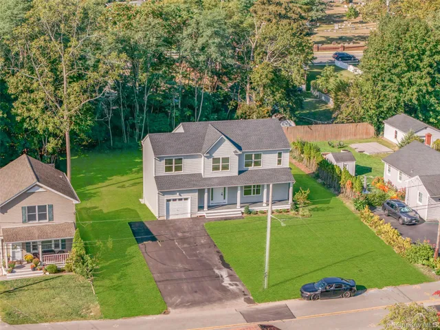 an aerial view of a house