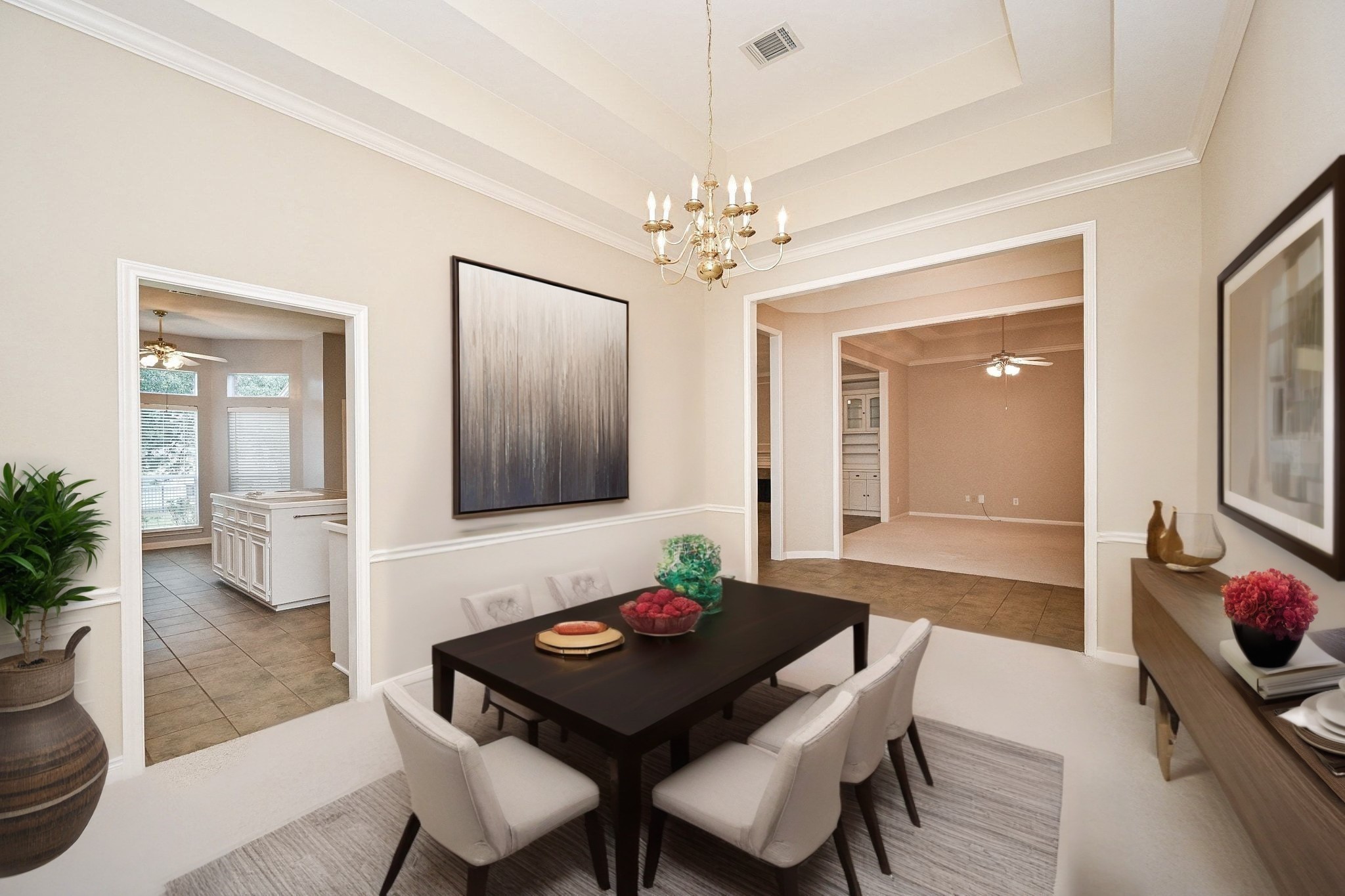 18 Crest Gate Houston, TX 77082 - Photo 13 of 46 a living room with furniture and a chandelier
