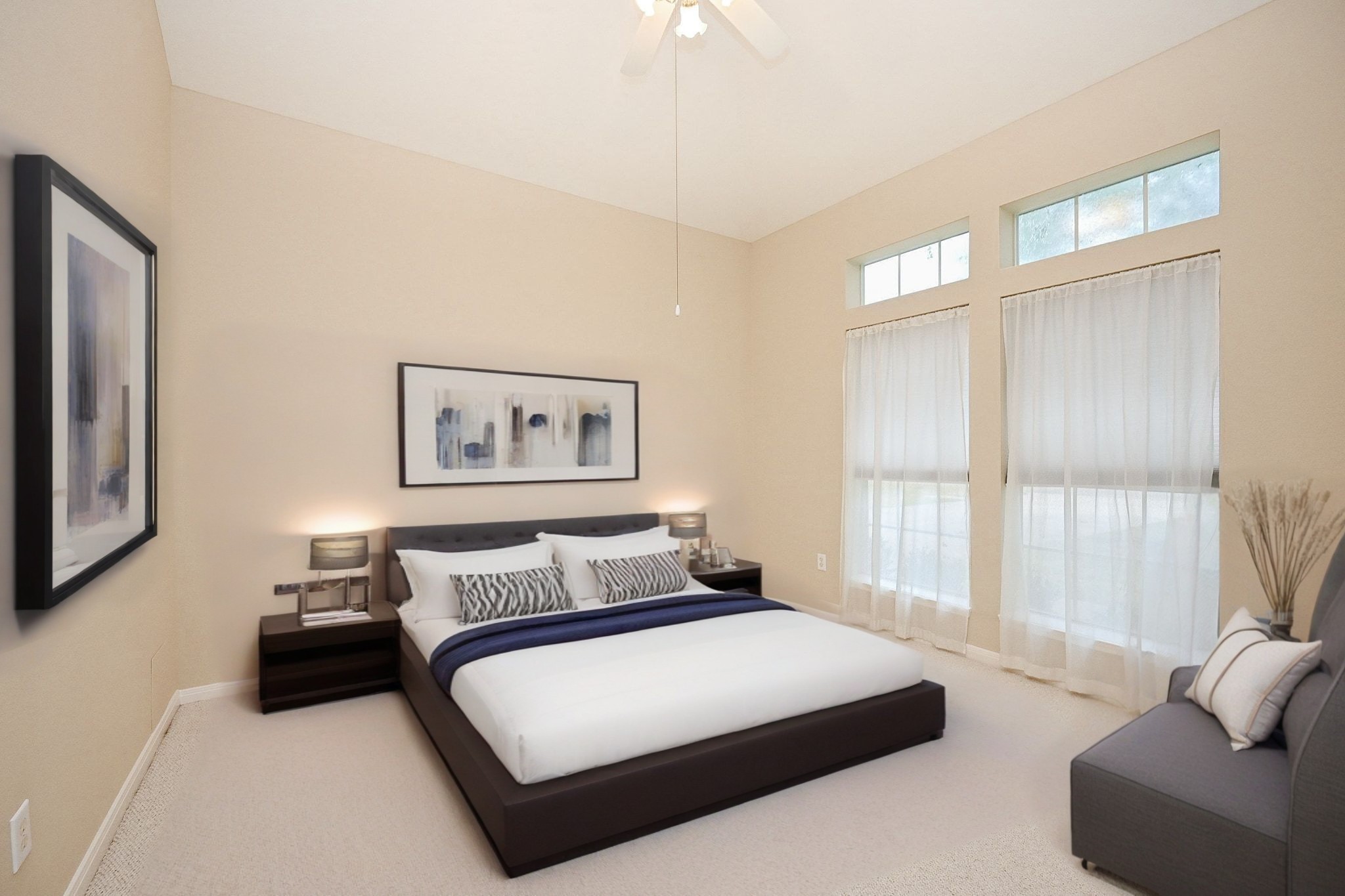 18 Crest Gate Houston, TX 77082 - Photo 10 of 46 a bedroom with a bed and glass window