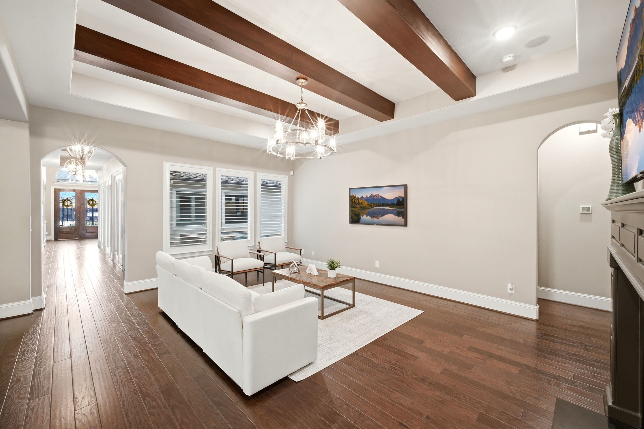 5815 Stratton Woods Drive Spring, TX 77389 - Photo 15 of 45 a living room with furniture and wooden floor