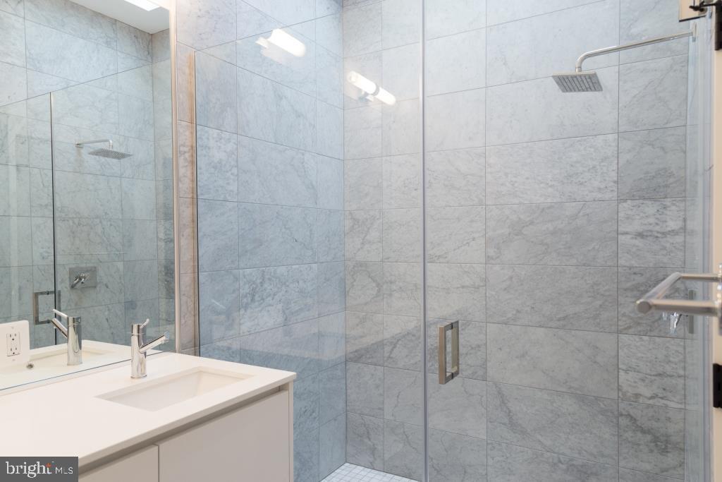 1443 Euclid Street Northwest, Unit 8 Washington, DC 20009 - Photo 16 of 20 a bathroom with a sink shower and a mirror