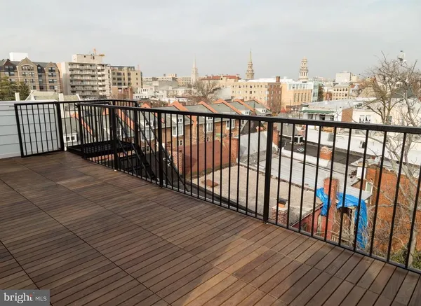 a view of city from a balcony