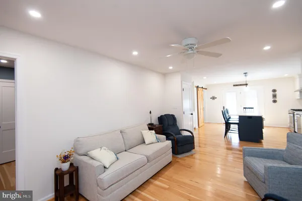 a living room with furniture