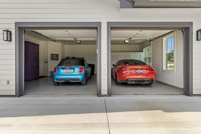 a car parked in front of a house