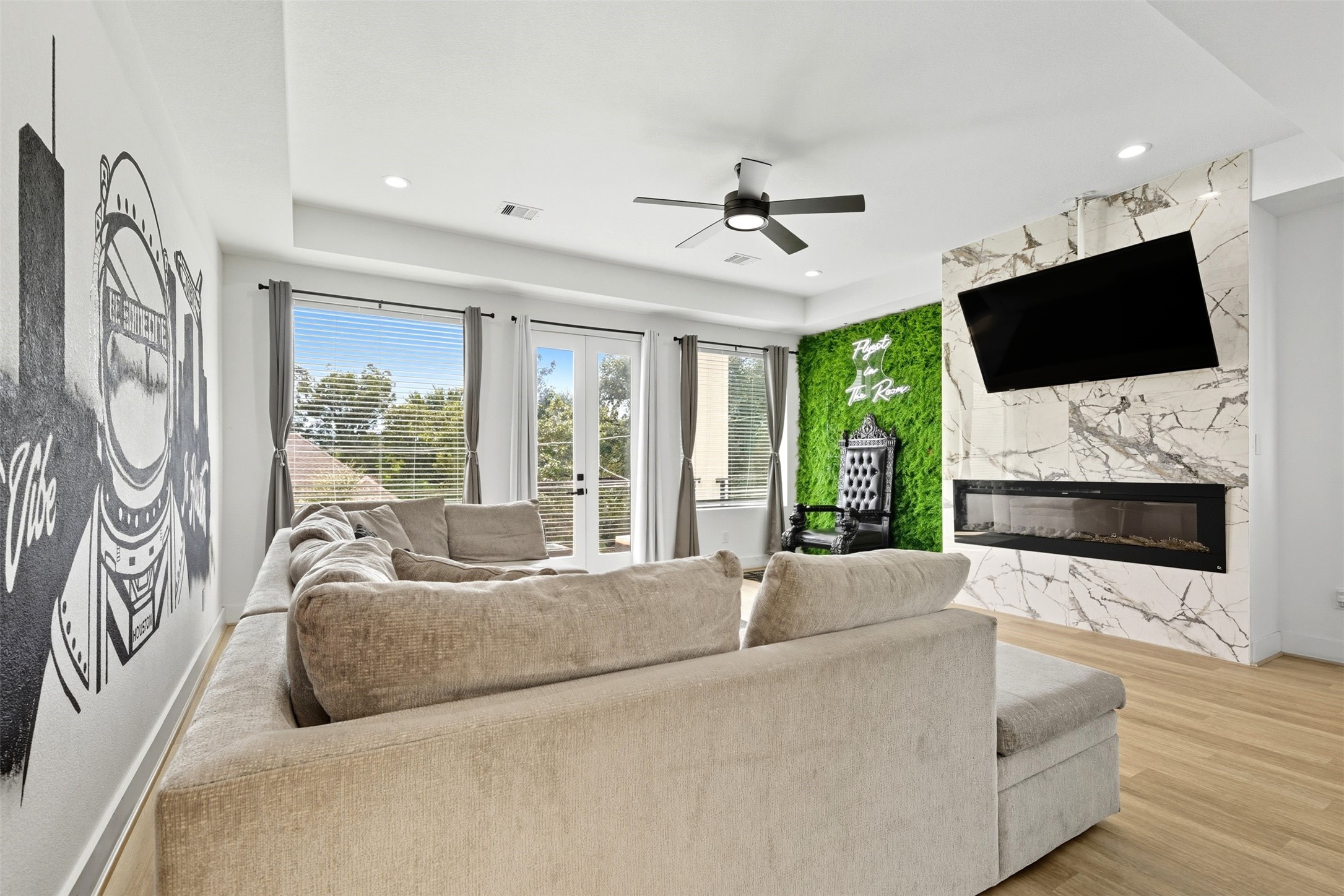 3605 Bremond Street Houston, TX 77004 - Photo 4 of 35 a living room with fireplace furniture and a flat screen tv