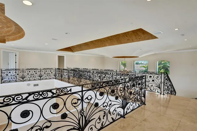 a view of a swimming pool with an outdoor seating