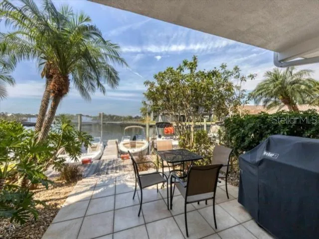 an aerial view of a house with a outdoor space