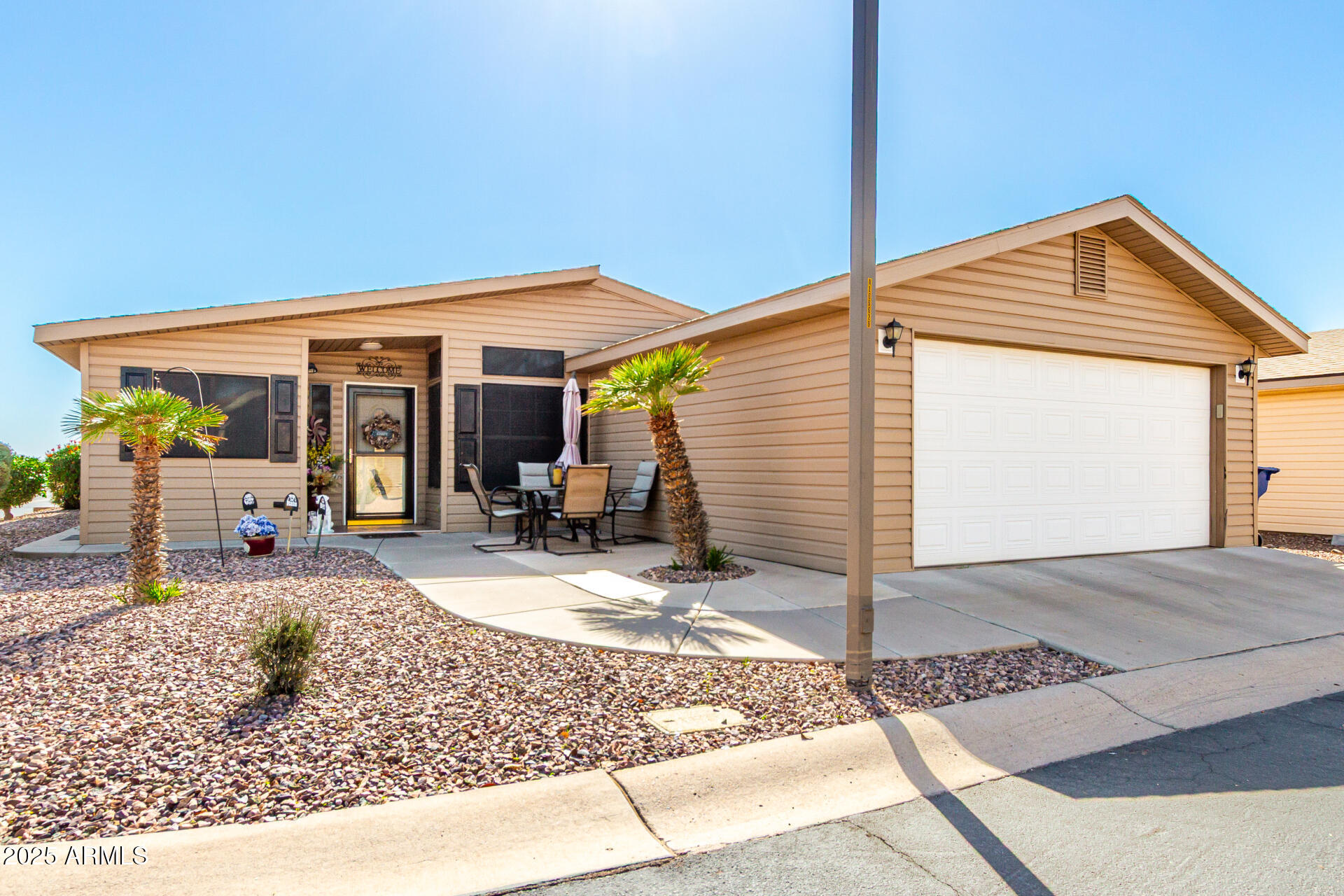 a view of a house with a patio