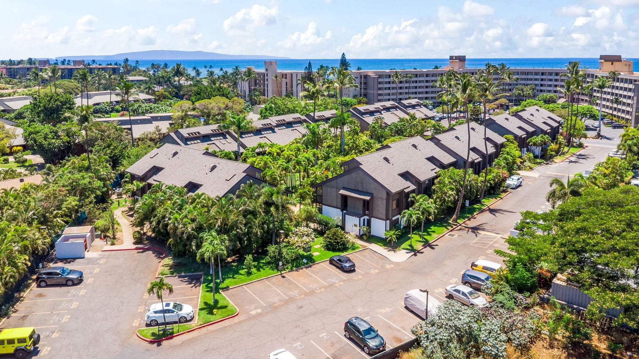777 South Kihei Road, Unit 221G Kihei, HI 96753 - Photo 46 of 50 an aerial view of a house with a garden and mountain view in back