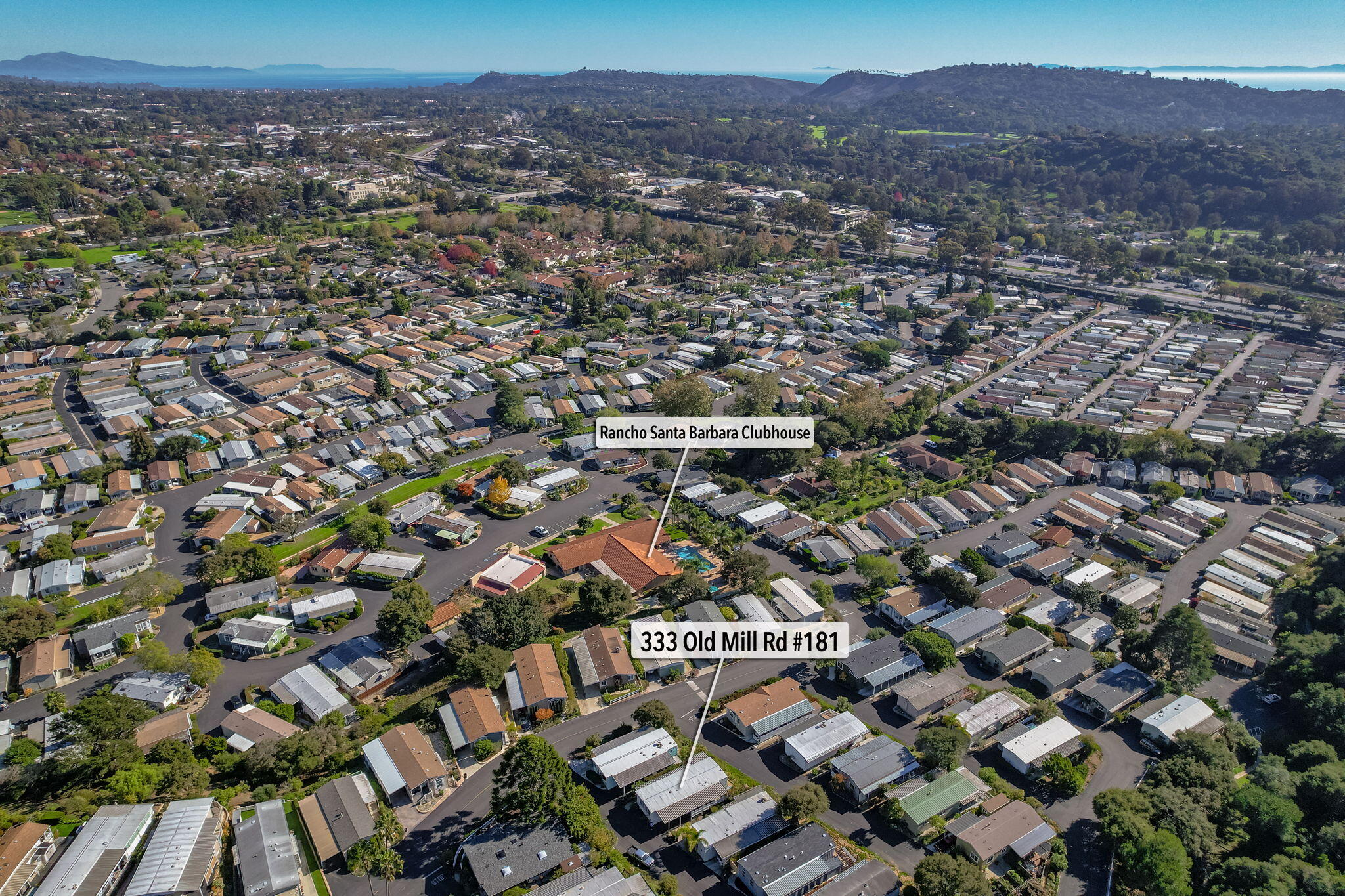 333 Old Mill Road, Unit 181 Santa Barbara, CA 93110 - Photo 5 of 10 05 - 333-181 Old Mill Rd (aerial)