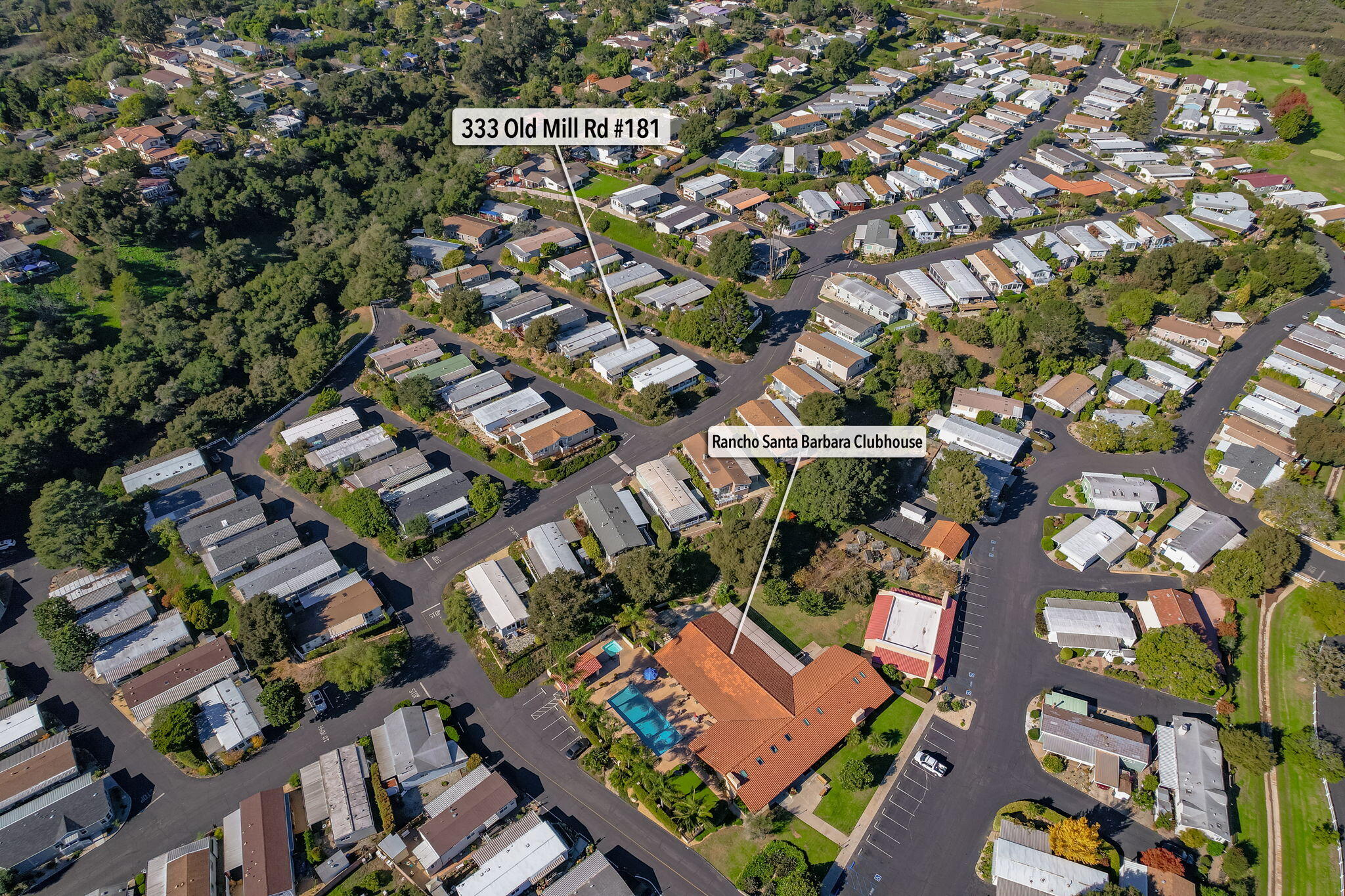 333 Old Mill Road, Unit 181 Santa Barbara, CA 93110 - Photo 6 of 10 06 - 333-181 Old Mill Rd (aerial)