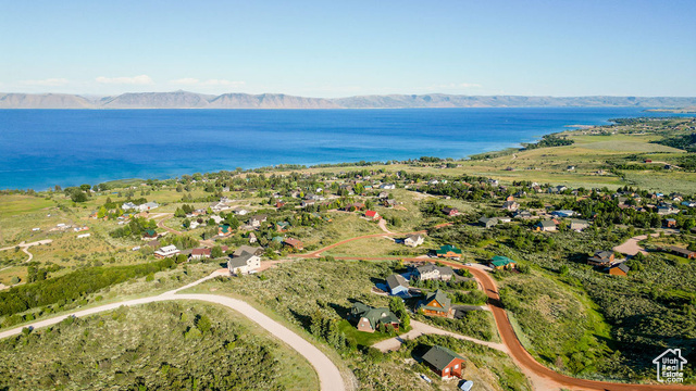 532 Fremont Road Fish Haven, ID 83287 - Photo 4 of 12 Aerial view of property and surrounding area with a water and mountain view