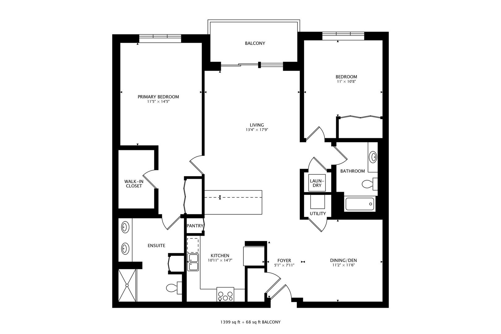 1199 East Port Clinton Road, Unit 311 Vernon Hills, IL 60061 - Photo 23 of 23 a picture of a floor plan