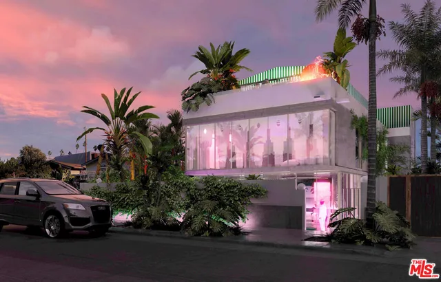 a car parked in front of a house