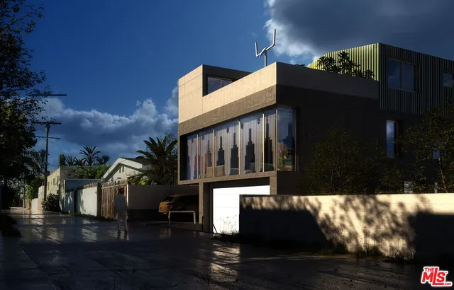 a bedroom with bed and glass windows