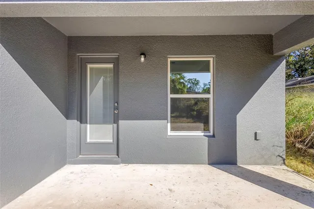 a front view of a house with a window