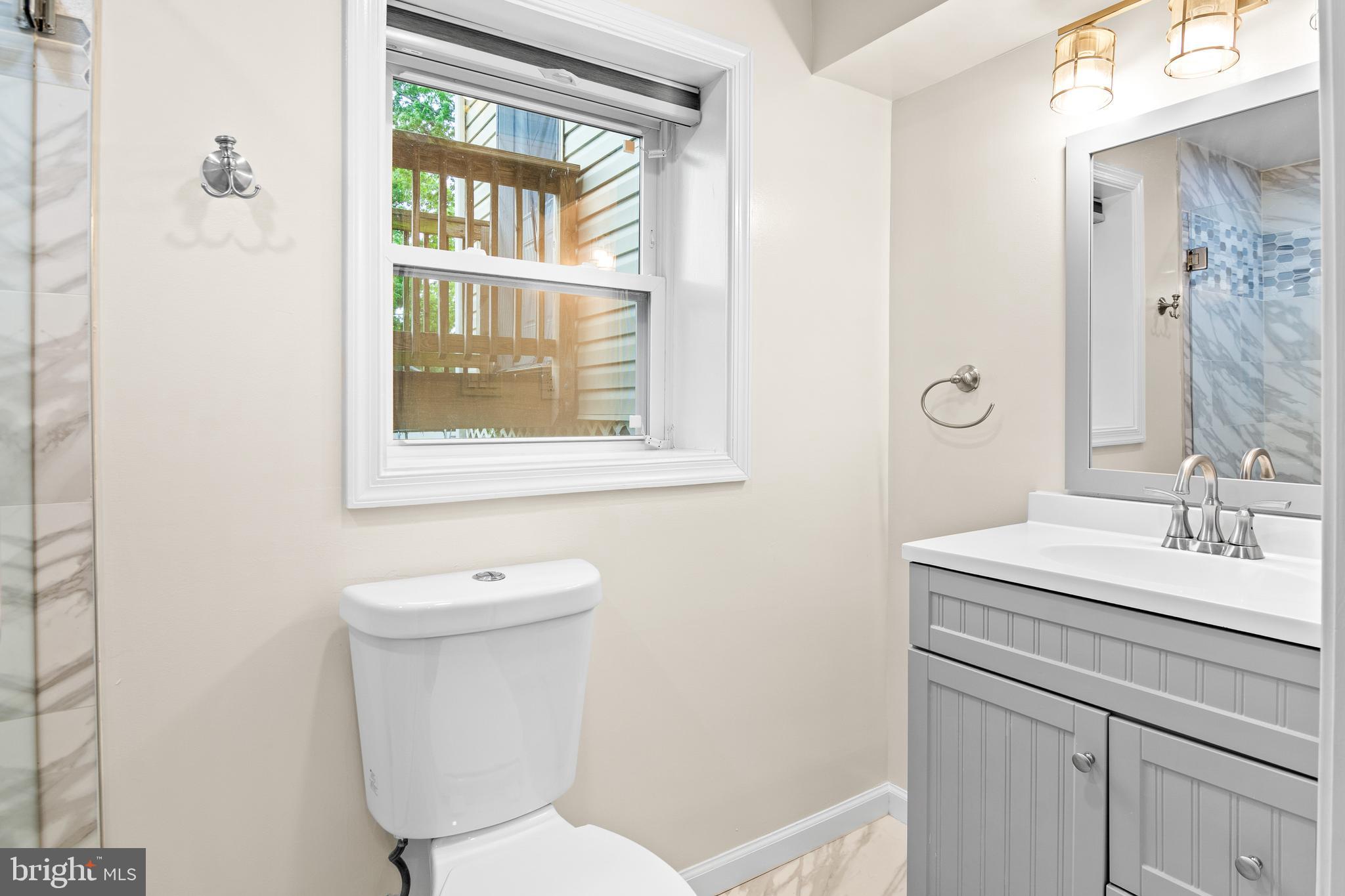 6308 Ivymount Road Baltimore, MD 21209 - Photo 17 of 22 a bathroom with a toilet a sink and a mirror