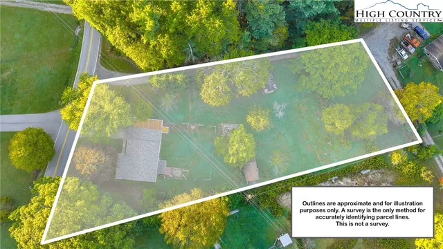 a view of a trees with a yard