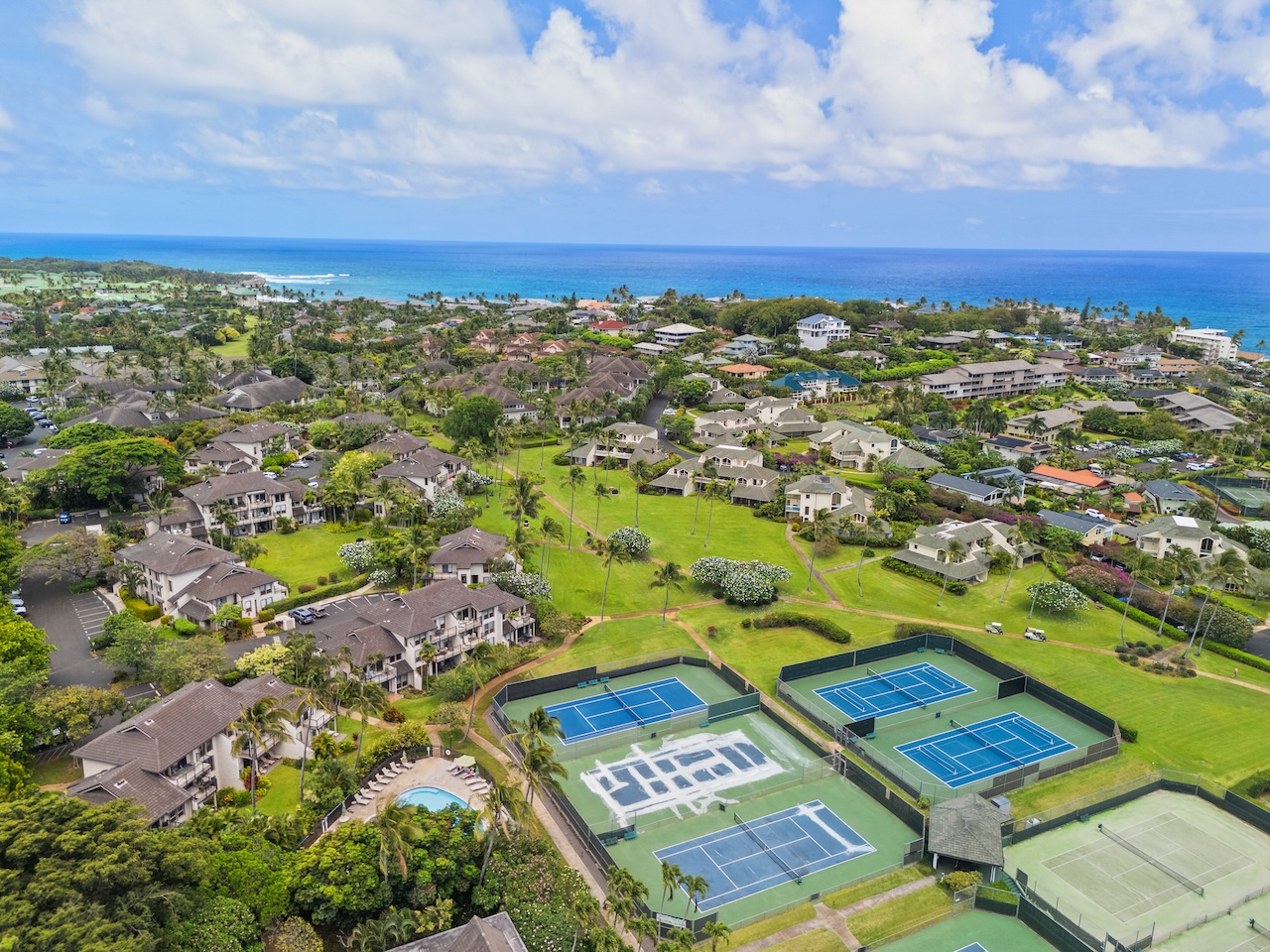 1901 Poipu Road, Unit 411 Koloa, HI 96756 - Photo 27 of 28 an aerial view of residential houses with outdoor space