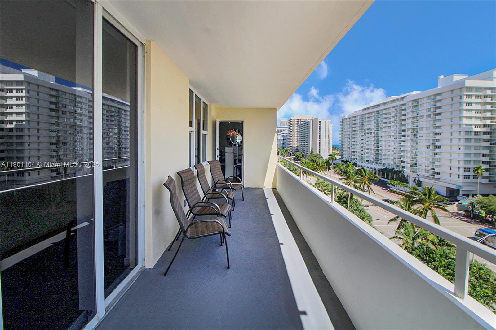 5600 Collins Avenue, Unit 9E Miami Beach, FL 33140 - Photo 32 of 55 a view of balcony with seating space