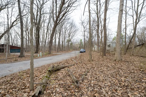 a backyard of a house with lots of green space