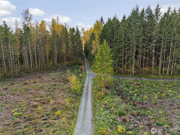 a view of a lake with houses in background