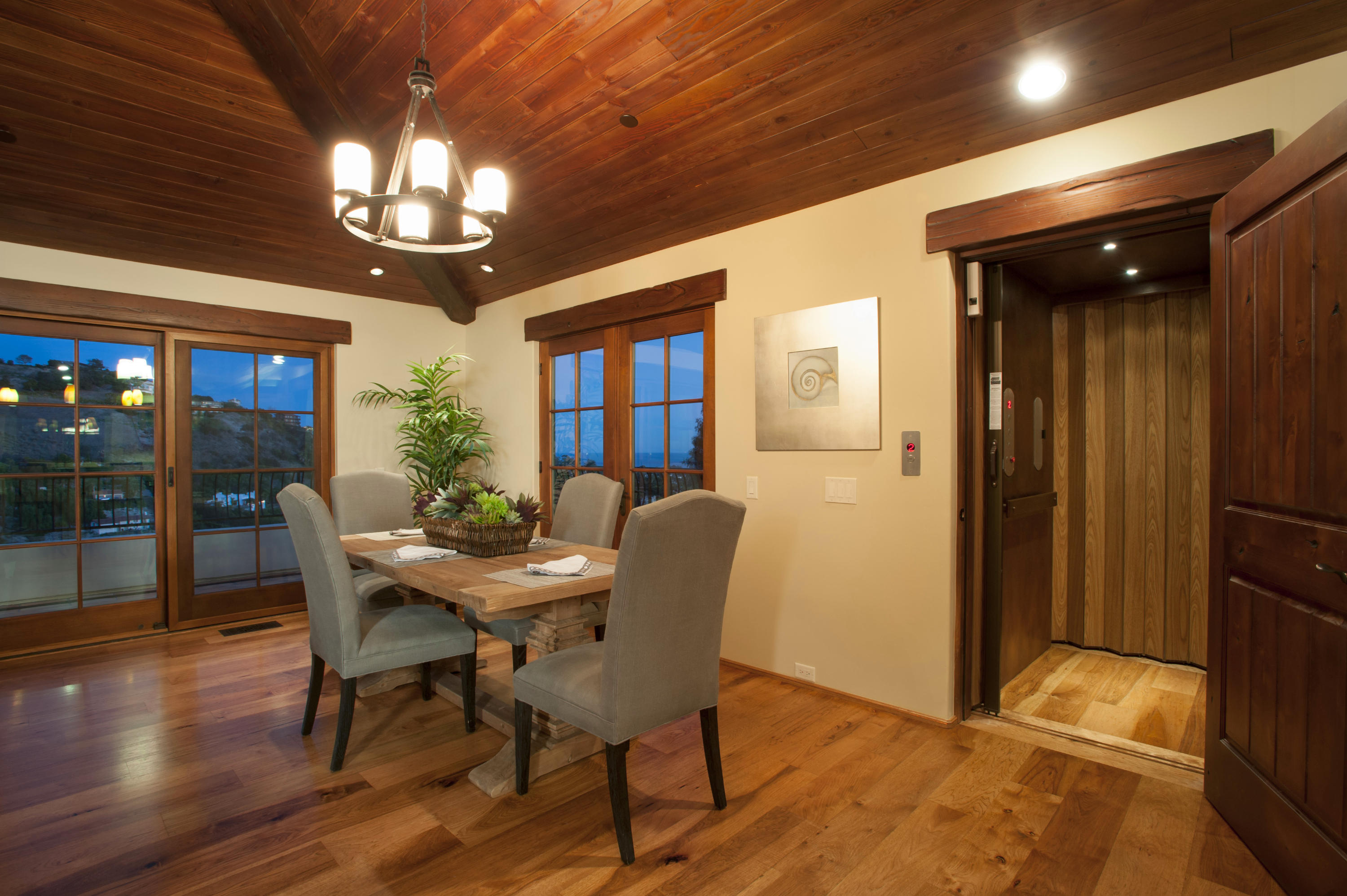 20 Alisal Road Santa Barbara, CA 93103 - Photo 14 of 33 a view of a dining room with furniture wooden floor and chandelier