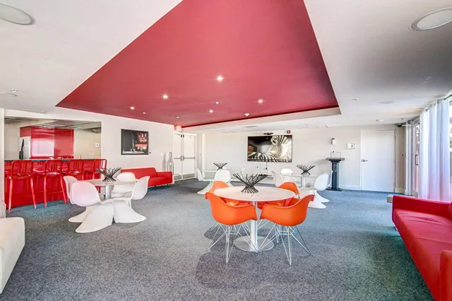 a view of a room with chairs