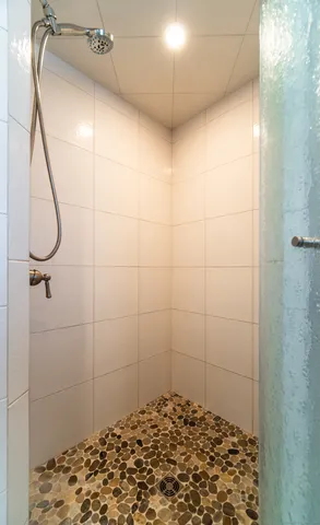 a bathroom with a shower