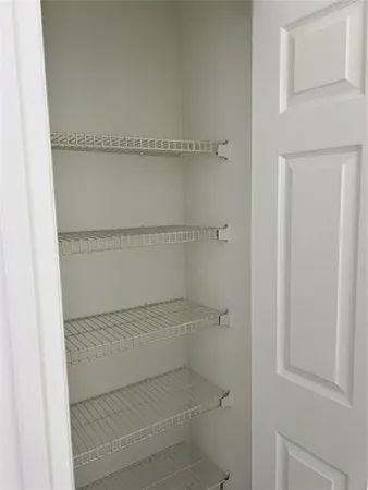 a close view of a closet