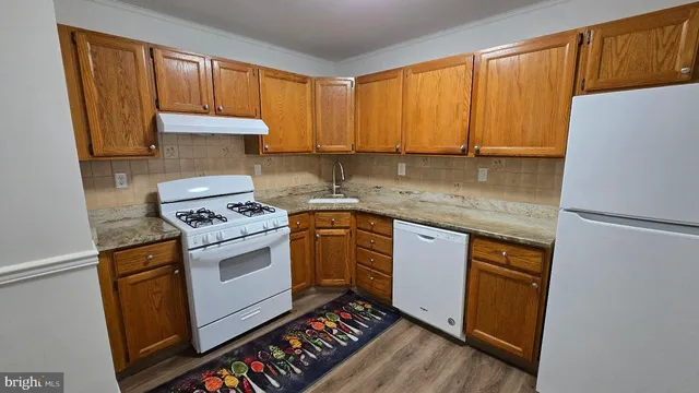 a kitchen with a sink a stove and a refrigerator