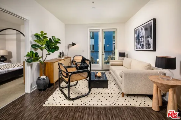 a living room with furniture and a couch