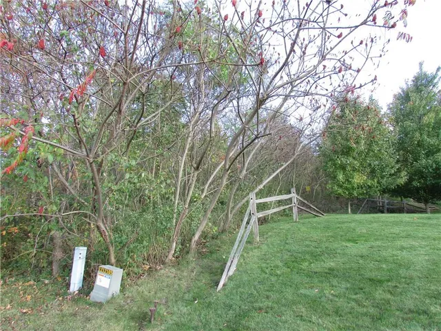 a backyard of a house with trampoline