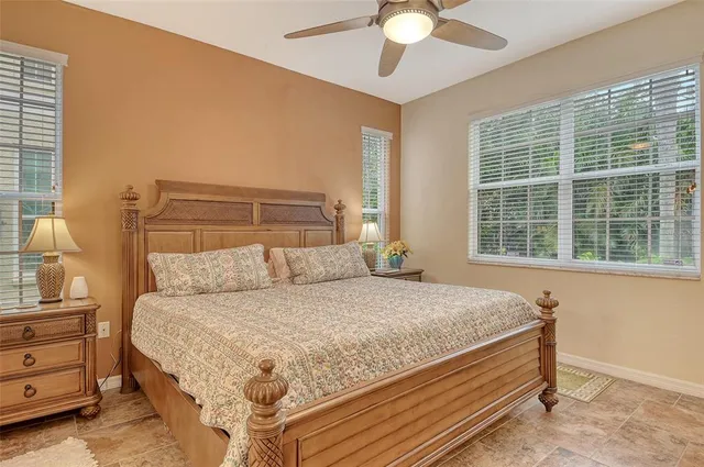 a view of a backyard with sitting area