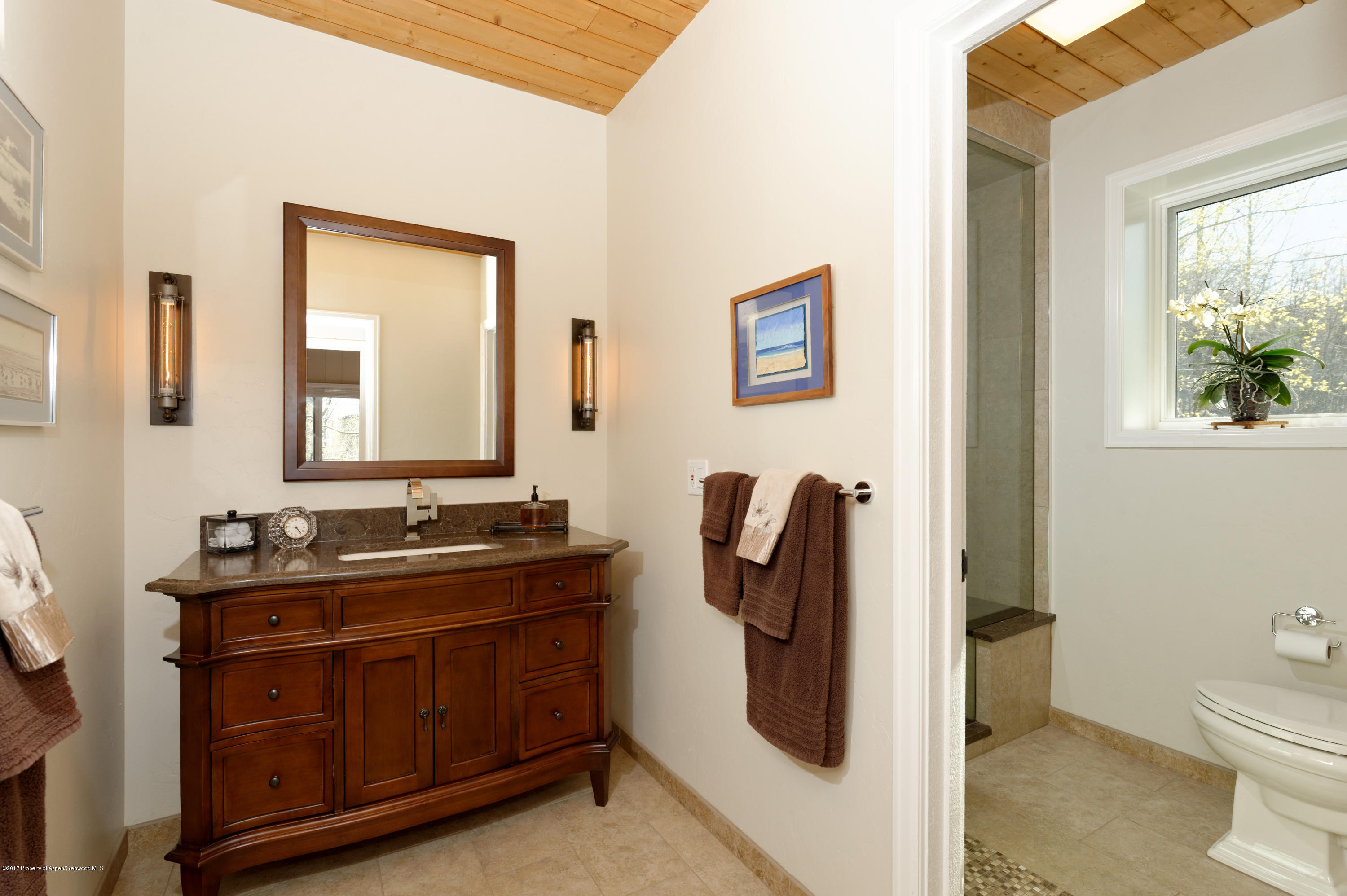 49 Elk Ridge Lane Snowmass Village, CO 81615 - Photo 10 of 24 a bathroom with a sink a toilet and mirror