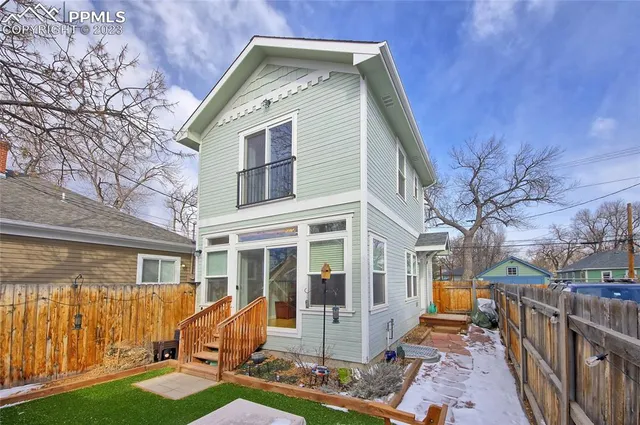 a front view of a house with patio