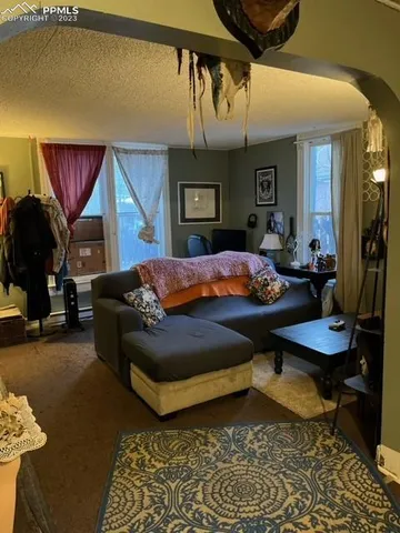 a bedroom with furniture and wooden floor