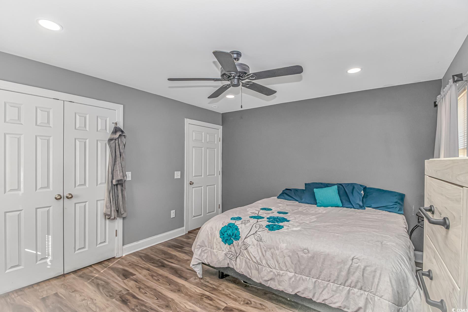 4106 Edwards Road Aynor, SC 29511 - Photo 15 of 39 Bedroom featuring ceiling fan and hardwood / wood-