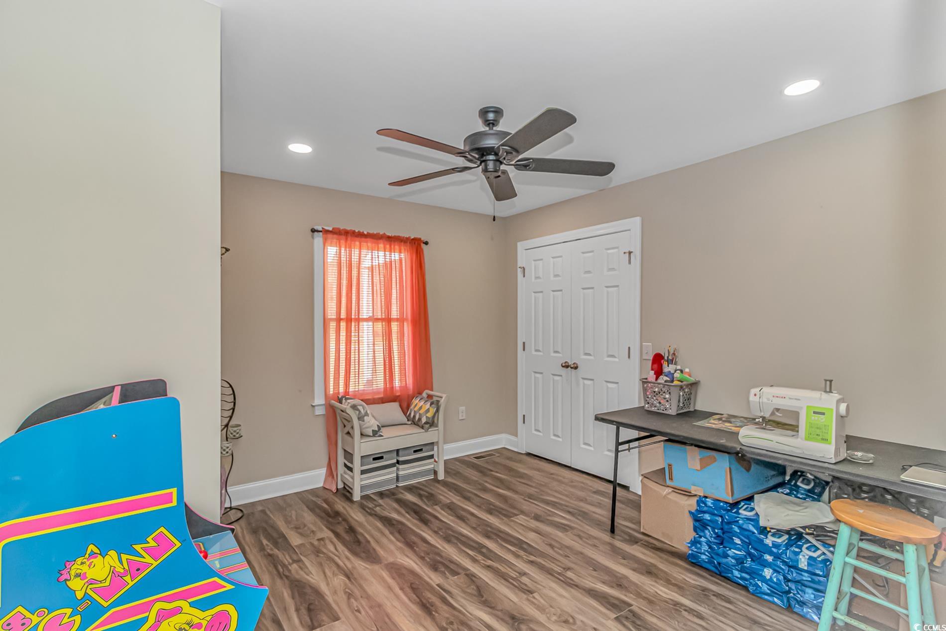4106 Edwards Road Aynor, SC 29511 - Photo 19 of 39 Playroom featuring ceiling fan and hardwood / wood