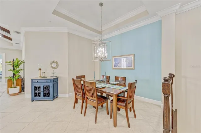 a view of a park with large trees