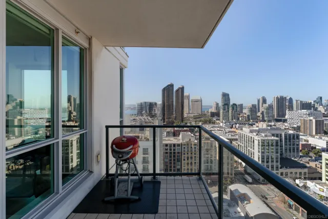 a view of a city with tall buildings