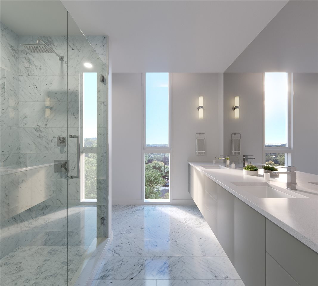 523 South West Street, Unit 507 Raleigh, NC 27601 - Photo 5 of 21 Many upgrade options to choose from including marble and walnut finishes Bathroom