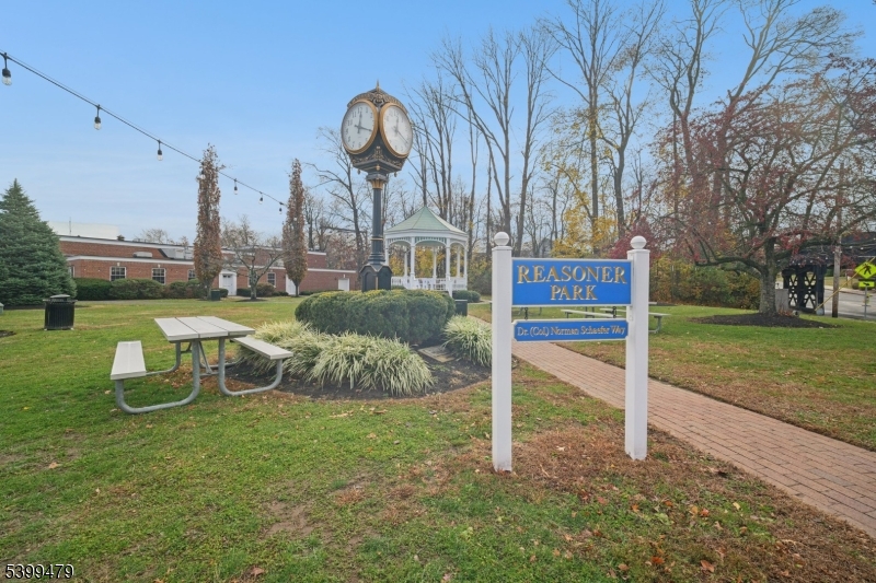 246 Main Street, Unit 202 Chatham, NJ 07928 - Photo 25 of 29 a front view of a house with garden and a play ground