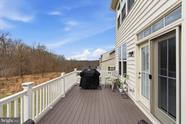 a view of a balcony with couch