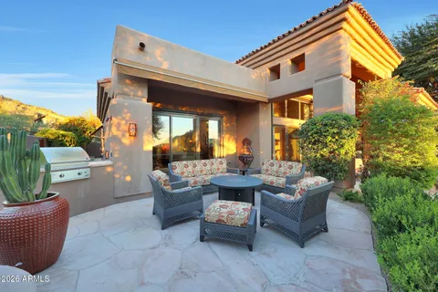 a view of a house with a patio